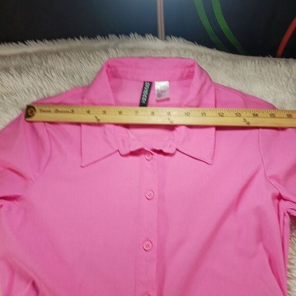 H&M Divide Pink BodyCon Shirt Dress Barbiecore, Feminine. Woman's Small......... - Picture 7 of 11